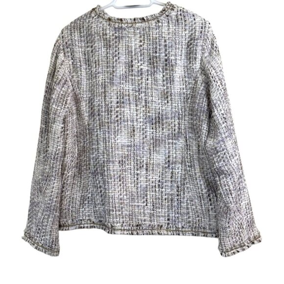 Chico's Women's Golden Tweed Theola Zip Front Jacket Brown Size 3(XL) NWT - Picture 2 of 7